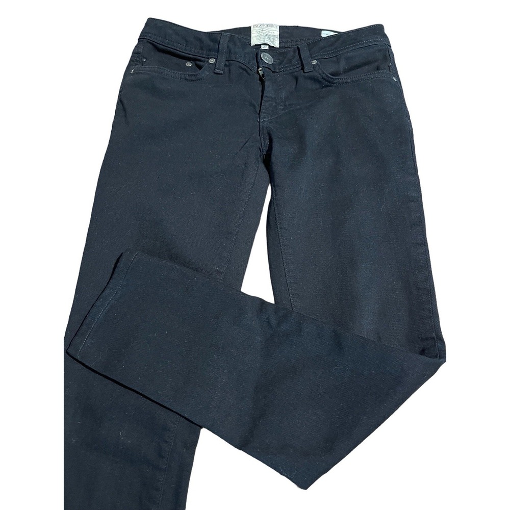 DYLAN GEORGE Pants Grace Regular Rise Skinny Jeans Black Denim Women's 27 X 27.5